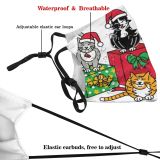 yanfind Presents Yuletide Opening Clipart Cat Christmas Cute Gathering Xmas Colorful Stars Ribbons Dust Washable Reusable Filter and Reusable Mouth Warm Windproof Cotton Face