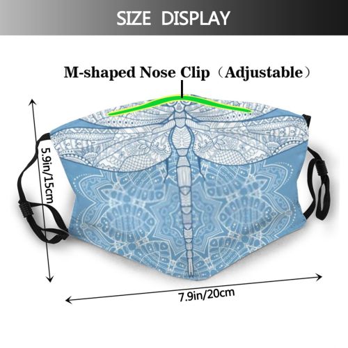 yanfind Abstract Butterfly Isolated Totem Artwork Cute Insect Wildlife Henna Doodle Indian Vintage Dust Washable Reusable Filter and Reusable Mouth Warm Windproof Cotton Face
