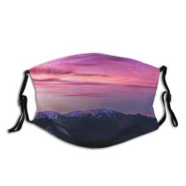yanfind Idyllic Afterglow Dawn Mountain Twilight Clouds Tranquil Scenery Capped Mountains Outdoors Snow Dust Washable Reusable Filter and Reusable Mouth Warm Windproof Cotton Face
