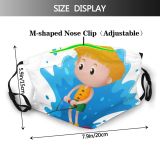 yanfind Isolated Destination Young Clipart Picture Vacation Ski Cute Smiling Kid Student Path Dust Washable Reusable Filter and Reusable Mouth Warm Windproof Cotton Face