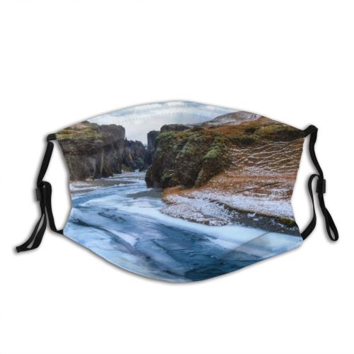 yanfind Ice Social Environmental Landscape Iceland Rural Scene Canyon Issues River Travel Season Dust Washable Reusable Filter and Reusable Mouth Warm Windproof Cotton Face