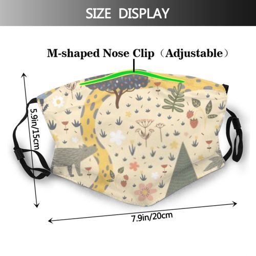 yanfind Butterfly Unusual Brush Childish Cute Fox Seamless Trendy Woodland Nursery Path Leopard Dust Washable Reusable Filter and Reusable Mouth Warm Windproof Cotton Face