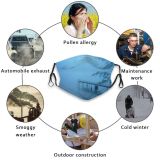 yanfind Winter Mist Calm Morning Atmospheric Fog Wharf Sky Ice Doomgirl Clouds Jetty Dust Washable Reusable Filter and Reusable Mouth Warm Windproof Cotton Face