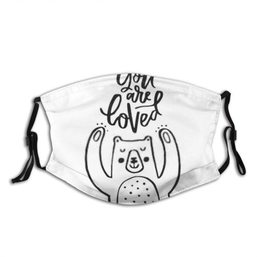 yanfind Calligraphy Brush Calligraphic Mug Cute Font Wedding Unique Written Bear Save Handwritten Dust Washable Reusable Filter and Reusable Mouth Warm Windproof Cotton Face