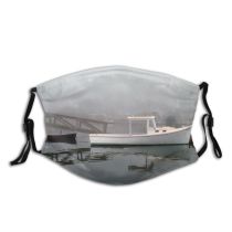 yanfind Fog Mist Ocean Transportation Boat Sky Vehicle Calm Morning Boat Atmospheric Fog Dust Washable Reusable Filter and Reusable Mouth Warm Windproof Cotton Face