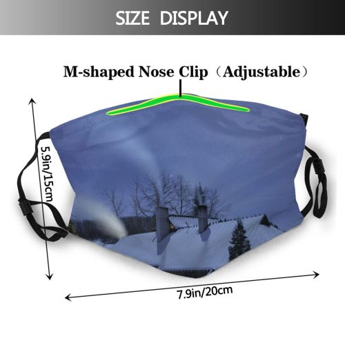 yanfind Nasa Hill Night Galaxy Mystical Field Moons Winter Atmospheric Cloud Branch Landscape   Dust Washable Reusable Filter and Reusable Mouth Warm Windproof Cotton Face