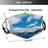 yanfind Lake Amazing Panorama Clouds Panoramic Island Scenery Mountains Breathtaking Rural Outdoors Sky Dust Washable Reusable Filter and Reusable Mouth Warm Windproof Cotton Face