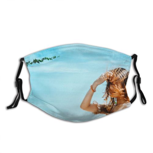 yanfind Lady Vacation Shoulder Leisure Bracelet Wind Sea Clouds Beach Beautiful Leaves Outdoors Dust Washable Reusable Filter and Reusable Mouth Warm Windproof Cotton Face