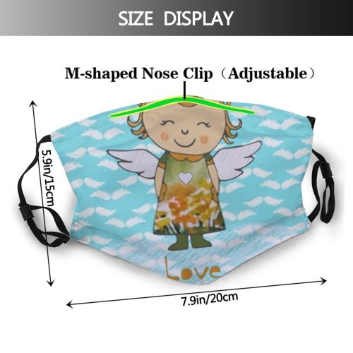 yanfind Abstract Air Smile Romance Lovely Happiness Cute Angel Child Vintage Baby Design Dust Washable Reusable Filter and Reusable Mouth Warm Windproof Cotton Face