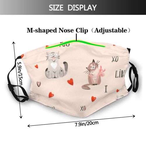 yanfind Abstract Fashion Meow Cat Cute Seamless Trendy Simple Baby Design Beautiful Modern Dust Washable Reusable Filter and Reusable Mouth Warm Windproof Cotton Face