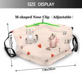 yanfind Abstract Fashion Meow Cat Cute Seamless Trendy Simple Baby Design Beautiful Modern Dust Washable Reusable Filter and Reusable Mouth Warm Windproof Cotton Face