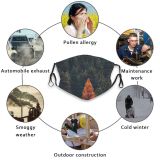 yanfind Idyllic Autumn Foliage Pine Forest Evergreen Tranquil Scenery Leaves Trees Outdoors Season Dust Washable Reusable Filter and Reusable Mouth Warm Windproof Cotton Face