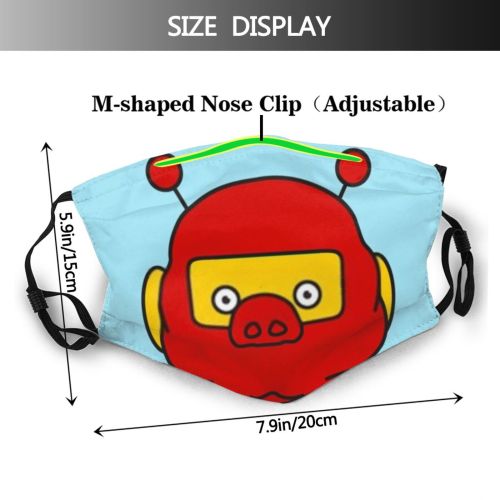 yanfind Emoticon Pork Cute Mech Piggy Iron Double Fubsy Boar Weight Visor Overweight Dust Washable Reusable Filter and Reusable Mouth Warm Windproof Cotton Face