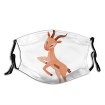 yanfind Isolated Safari Young Impala Nigeria Stylized Cute Mascot Gazelle Goitered Muzzle Wildlife Dust Washable Reusable Filter and Reusable Mouth Warm Windproof Cotton Face