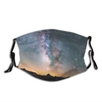 yanfind Exploration Atmospheric Glowing Infinity Dramatic Range Star Mood Majestic Landscape Romantic Tranquility Dust Washable Reusable Filter and Reusable Mouth Warm Windproof Cotton Face