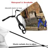 yanfind HDR Fork Vehicle Brick Church Fence Wheel Street City Wall Bike Cityscape Dust Washable Reusable Filter and Reusable Mouth Warm Windproof Cotton Face