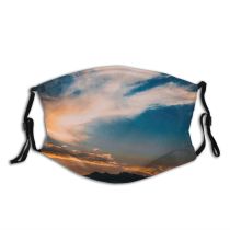 yanfind Idyllic Clouds Hour Silhouette Peaceful Scenic Golden Dramatic Outdoors Scenery Sky Sunrise Dust Washable Reusable Filter and Reusable Mouth Warm Windproof Cotton Face