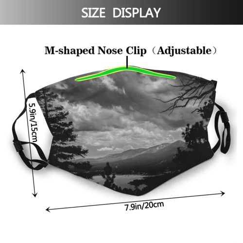 yanfind Idyllic Pine Forest Clouds Tranquil Mountains Trees Sky Fir Woods Scenic Cloudy Dust Washable Reusable Filter and Reusable Mouth Warm Windproof Cotton Face