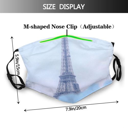 yanfind Europe Capital Cities Eiffel France Built Tower Snow City Architecture Exterior Sky Dust Washable Reusable Filter and Reusable Mouth Warm Windproof Cotton Face