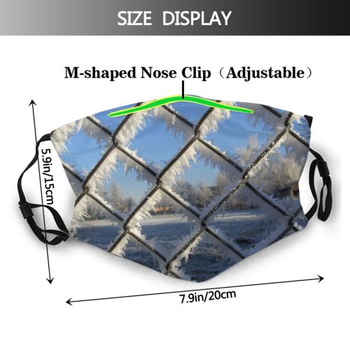 yanfind Winter Frozen Wire Frost Freeze Link Through Sky Symmetry Fence Ice Chain Dust Washable Reusable Filter and Reusable Mouth Warm Windproof Cotton Face