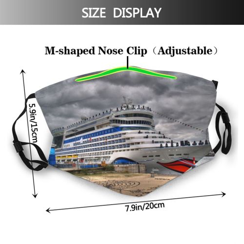 yanfind HDR Christening Landing Sky Vehicle Stage Ship Cruise Cruiseferry Center Grey Mouth Dust Washable Reusable Filter and Reusable Mouth Warm Windproof Cotton Face
