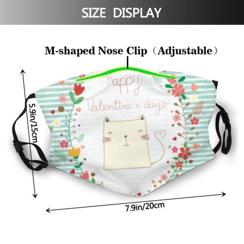 yanfind Abstract February Romance Stripe Cat Cute Wreath Brochure Wedding Vintage Space Design Dust Washable Reusable Filter and Reusable Mouth Warm Windproof Cotton Face
