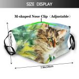 yanfind Abstract Isolated Striped Cat Kitty Cute Colorful Format By Vintage Design Beautiful Dust Washable Reusable Filter and Reusable Mouth Warm Windproof Cotton Face