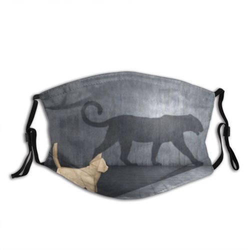 yanfind Abstract Professional Cat Metaphor Victory Desire Mind Jaguar Figure Team Magic Power Dust Washable Reusable Filter and Reusable Mouth Warm Windproof Cotton Face