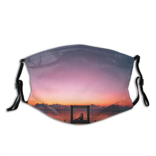 yanfind Jetty Idyllic Universe Vacation Golden Galaxy Night Relaxation Dawn Leisure Stars Traveler Dust Washable Reusable Filter and Reusable Mouth Warm Windproof Cotton Face