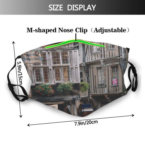 yanfind Idyllic Town Daylight Exterior Flora Fence Balcony Urban Signboard Café Bloom Cafeteria Dust Washable Reusable Filter and Reusable Mouth Warm Windproof Cotton Face