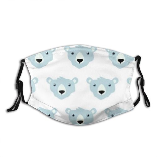 yanfind Childish Cute Friendly Seamless Winter Nursery Kid Doodle Simple Bear Baby Design Dust Washable Reusable Filter and Reusable Mouth Warm Windproof Cotton Face