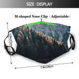 yanfind Idyllic Lake Calm Mountain Forest Tranquil Relax Scenery Trees Lakeside Peaceful Landscape Dust Washable Reusable Filter and Reusable Mouth Warm Windproof Cotton Face