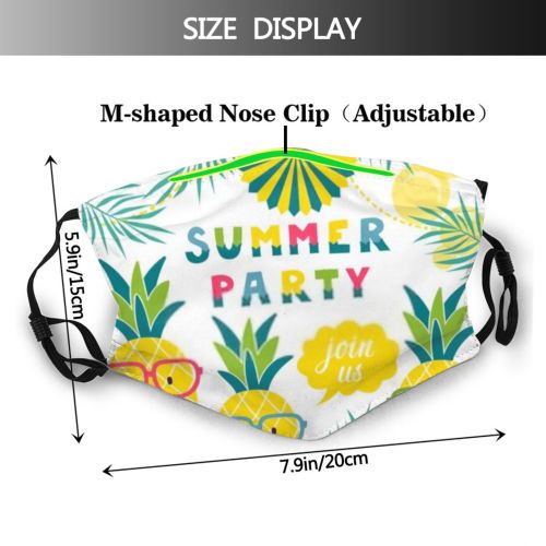 yanfind Childish Pineapple Vacation Beach Enjoy Hipster Hawaii Tropical Decoration Decorative Palm  Dust Washable Reusable Filter and Reusable Mouth Warm Windproof Cotton Face