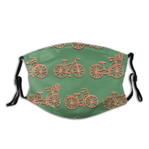 yanfind Isolated Sport Cute Cycle Old Seamless Wheel Ride Vintage Bicycle Bike Design Dust Washable Reusable Filter and Reusable Mouth Warm Windproof Cotton Face