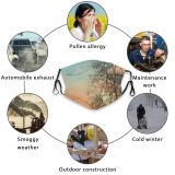 yanfind Winter Shades Sunset Afterglow Landscape Cloud Glow Sky Tree Branch Morning Natural Dust Washable Reusable Filter and Reusable Mouth Warm Windproof Cotton Face