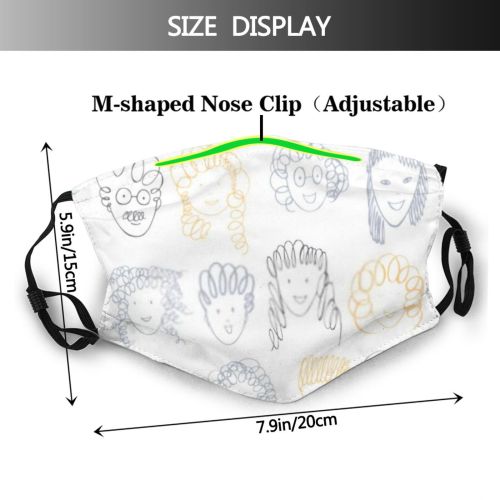 yanfind Isolated Smile Beard Young Fashion Teenager Comic Cute Laugh Perfect Female Glasses Dust Washable Reusable Filter and Reusable Mouth Warm Windproof Cotton Face