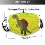 yanfind Isolated Comic Cute Jurassic Triceratops Baby Dino Tyrannosaurus Design Art Ancient Monster Dust Washable Reusable Filter and Reusable Mouth Warm Windproof Cotton Face