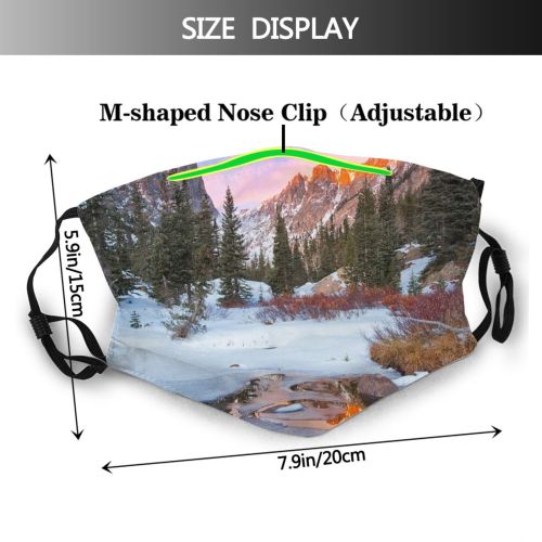 yanfind Range Tree Scene Rocky Snow Stream Tranquil Scenics Estes Reflection USA Mountain Dust Washable Reusable Filter and Reusable Mouth Warm Windproof Cotton Face