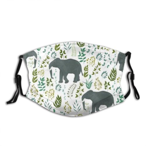 yanfind Abstract Elephant Story Cute Fantasy Seamless Natural Wildlife Ornament Baby Design Tree Dust Washable Reusable Filter and Reusable Mouth Warm Windproof Cotton Face