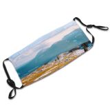 yanfind Idyllic Ice Pine Mountain Snowy Icy Clouds Daytime Coniferous Frozen Tranquil Scenery   Dust Washable Reusable Filter and Reusable Mouth Warm Windproof Cotton Face