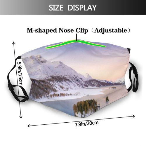 yanfind Dawn Drone Ice Swiss Europe Aerial Alps Range Majestic Landscape Frozen Tranquility Dust Washable Reusable Filter and Reusable Mouth Warm Windproof Cotton Face
