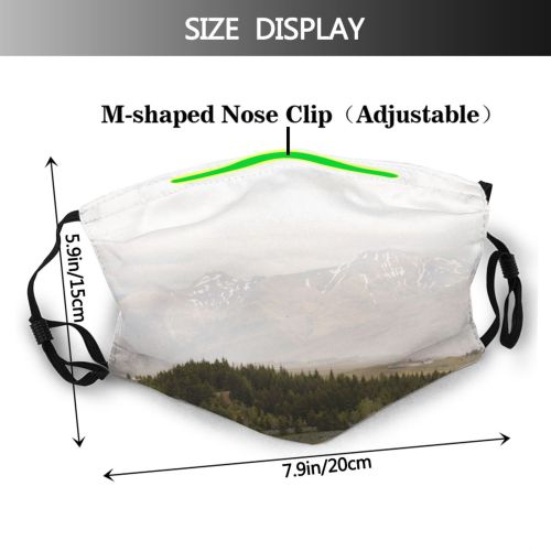 yanfind Idyllic Pine Mountain Clouds Tranquil Scenery Mountains Rural Misty Trees Hazy Outdoors Dust Washable Reusable Filter and Reusable Mouth Warm Windproof Cotton Face