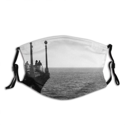 yanfind Oceans Night Horizon Dusk Atmospheric Fish Seas Catching Sea Sky Ocean Piers Dust Washable Reusable Filter and Reusable Mouth Warm Windproof Cotton Face