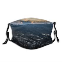 yanfind East Aerial Dramatic Range Sunset Landscape Paddy Tranquility Agriculture Chinese Rural Scene Dust Washable Reusable Filter and Reusable Mouth Warm Windproof Cotton Face
