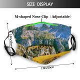yanfind Idyllic Park Sight Mountain Tourism Scenery Majestic Mountains Peak National Snow Outdoors Dust Washable Reusable Filter and Reusable Mouth Warm Windproof Cotton Face