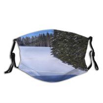 yanfind Winter Freeze Slope Winter Woody German Landscape Mountain Bavaria Sky Sleigh Ice Dust Washable Reusable Filter and Reusable Mouth Warm Windproof Cotton Face