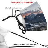 yanfind Idyllic Ice Pine Frosty Dawn Snowy Icy Clouds Frozen Tranquil Mountains Winter Dust Washable Reusable Filter and Reusable Mouth Warm Windproof Cotton Face