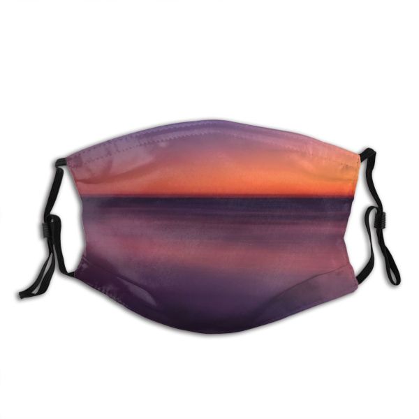 yanfind Dawn Dramatic Landscape Tranquility Coastline Island Scene Softness Sunrise Ocean Abstract York Dust Washable Reusable Filter and Reusable Mouth Warm Windproof Cotton Face