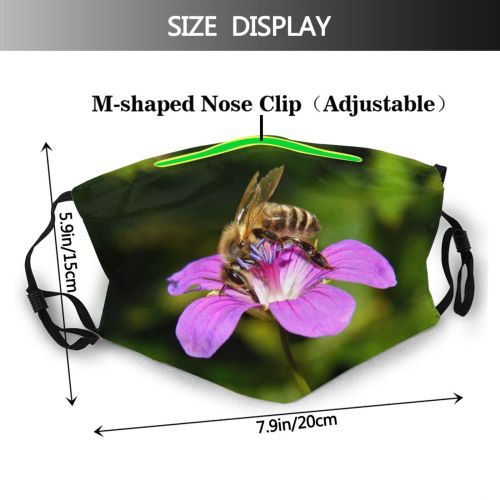 yanfind Plant Flower Bug Bee Flower Bee Insect Pollinator Plant Insect Winged Macro Dust Washable Reusable Filter and Reusable Mouth Warm Windproof Cotton Face