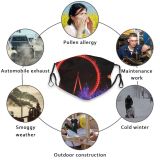 yanfind Night Tourist Area Lights Neon Night London Movement Britain Attraction Metropolitan England Dust Washable Reusable Filter and Reusable Mouth Warm Windproof Cotton Face